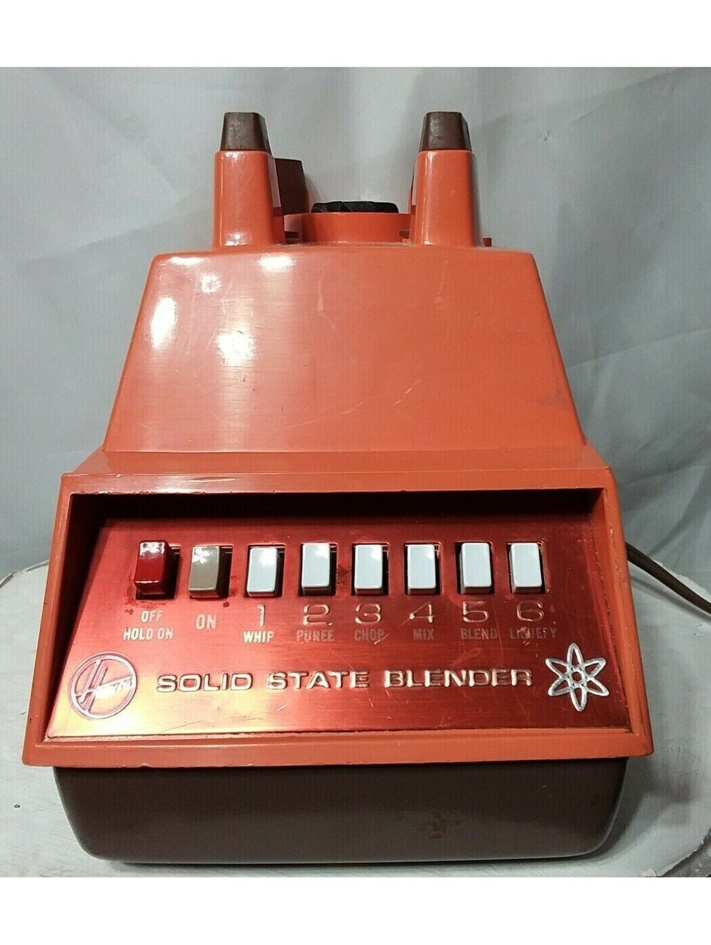 Hoover 8960 Vintage Blender Motor Base 600W 6-Speed Orange Retro 1960s Tested